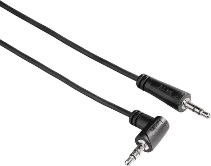 Hama audiokabel 3,5 jack 90° - 3,5 jack stereo 0,5m, 1 ster
