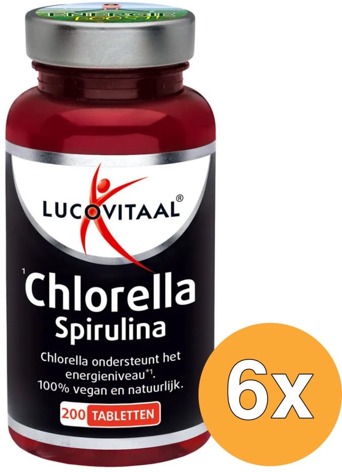6x Lucovitaal Chlorella Spirulina (200 tabletten)