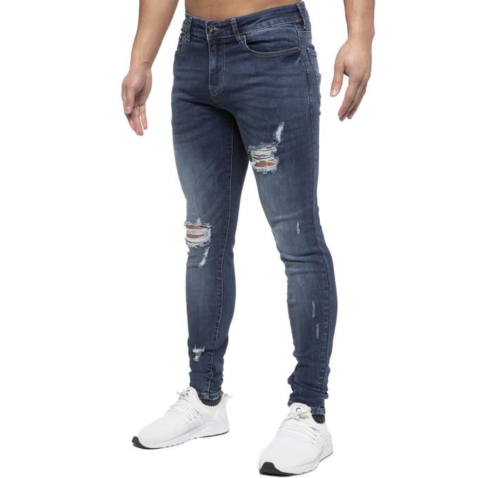 ETO heren skinny gescheurde jeans