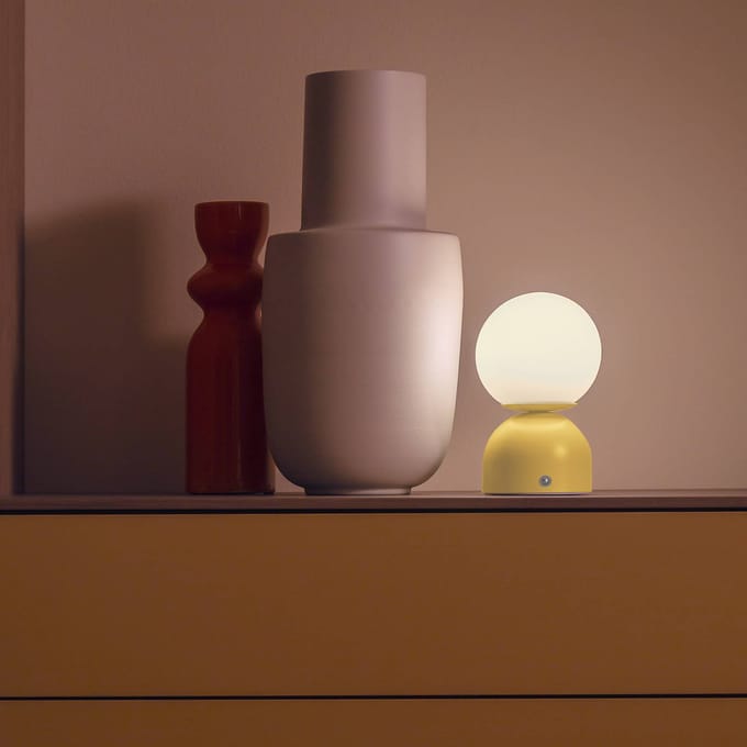 Schöner Wohnen LED tafellamp op accu RUDI, geel, hoogte 20 cm, CCT, touchdimmer