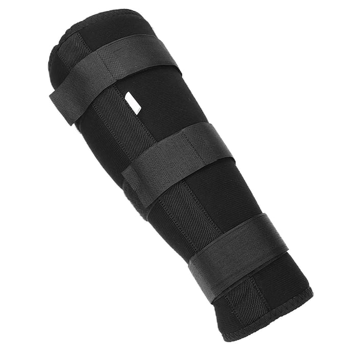 Attelle Stabilisatrice Fixe Tibia-Péroné Protecteur Tibia-Péroné Sangles de Fixation pour Fracture Tibiale M black