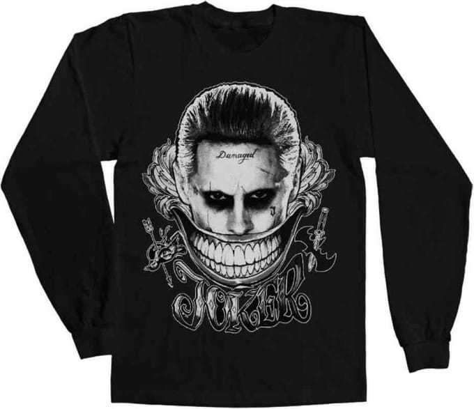 DC Comics Suicide Squad Longsleeve shirt -M- Joker - Damaged Zwart