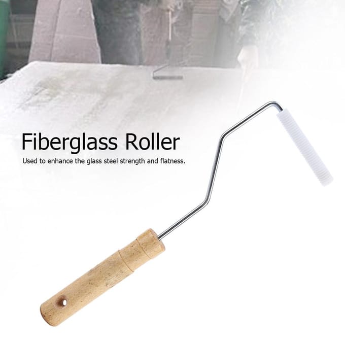 Diameter 12*75mm Aluminiumlegering Glasvezel Bubbel Lamineringsrol Rolgereedschap gray