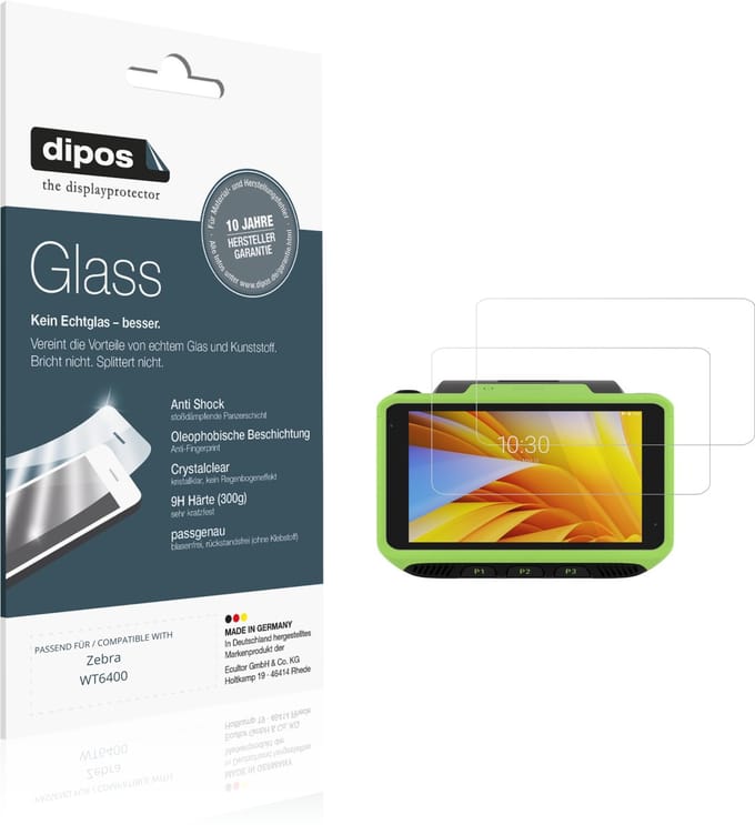 dipos – 2x Pantserfolie geschikt voor Zebra WT6400 | 9H Screenprotector