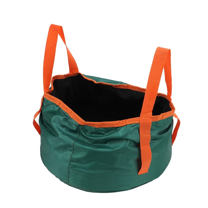 Opvouwbare emmer met handvat Draagbare opvouwbare wasbak Lichtgewicht watercontainer voor kamperen bosgroene kleur