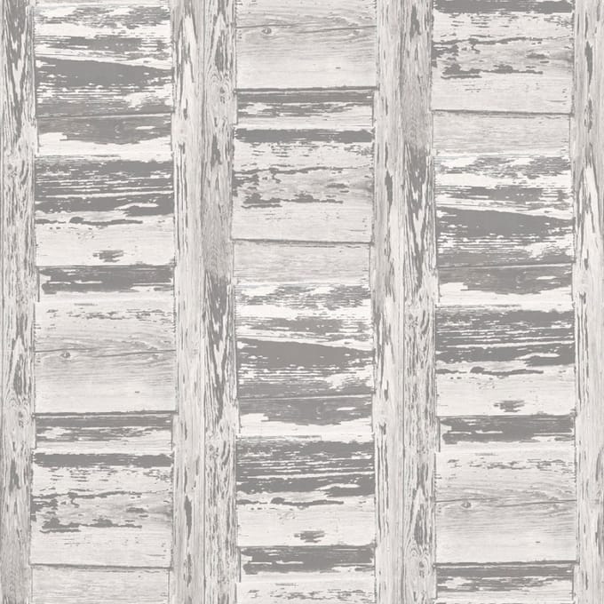 Homestyle - Behangpapier - Oude Balken - Behang - Lichtgrijs - 0,53 x 10 M.