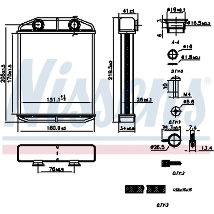 Warmtewisselaar, interieur verwarming NISSENS 707196