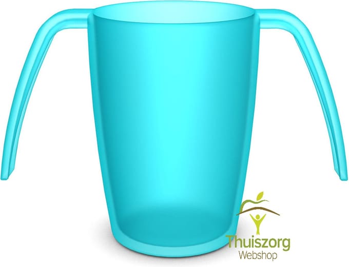 Beker met 2 handvatten : 250 ml - turquoise