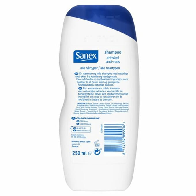 Sanex - Shampoo Anti-Roos - 3 x 250 ml - Voordeelverpakking