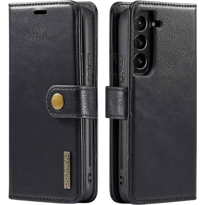 DG.MING Samsung S23 Lederen 2-in-1 Wallet Hoesje Zwart