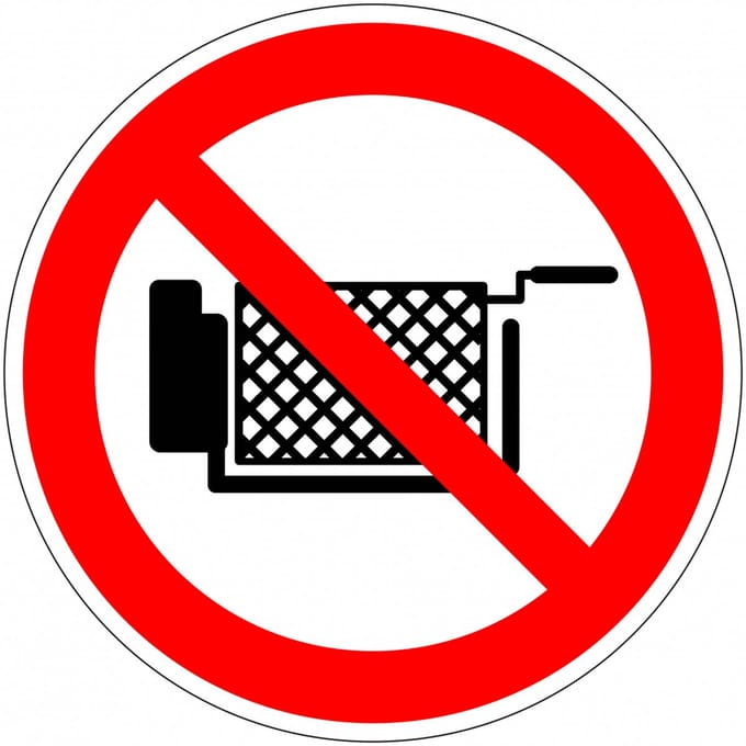 Verboden te frituren sticker 150 mm