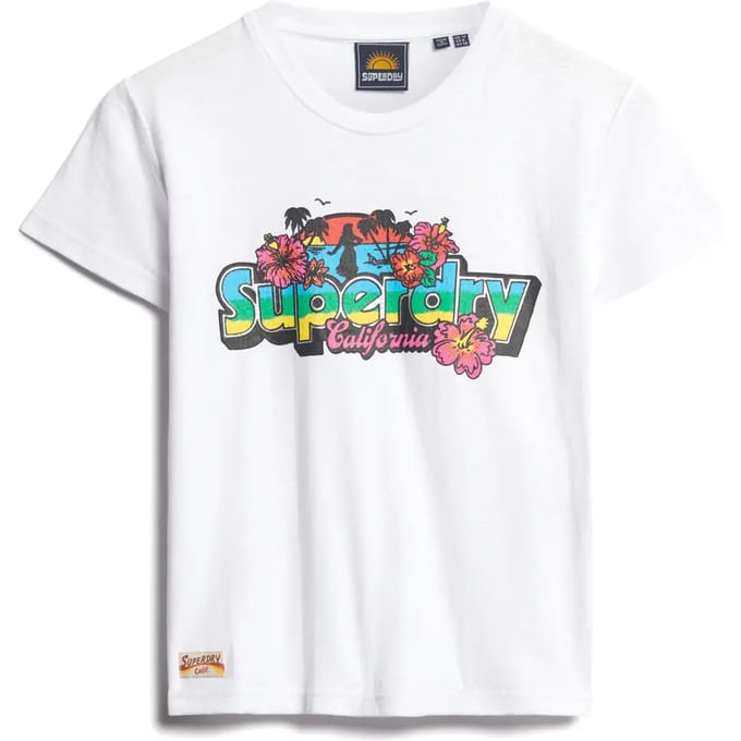 Superdry - Cali sticker T-shirt met aansluitende pasvorm - Dames - T-shirts