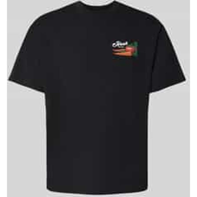 T-shirt met motief-, label- en statementprint
