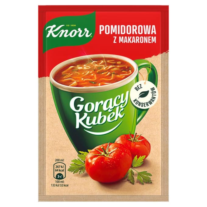 Knorr Hete Beker Tomatensoep met Pasta 19 g