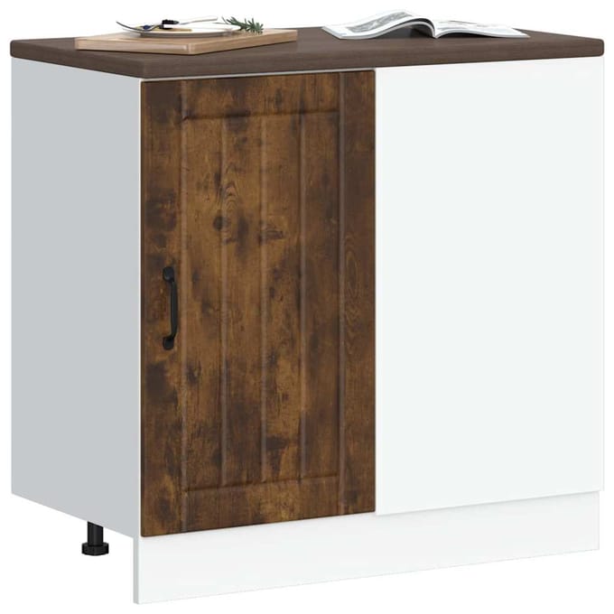 vidaXL - Onderkast - Lucca - bewerkt - hout - gerookt - eikenkleurig