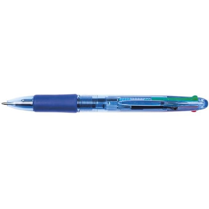 Q-Connect 4-kleurenpen 0,7 mm blauw