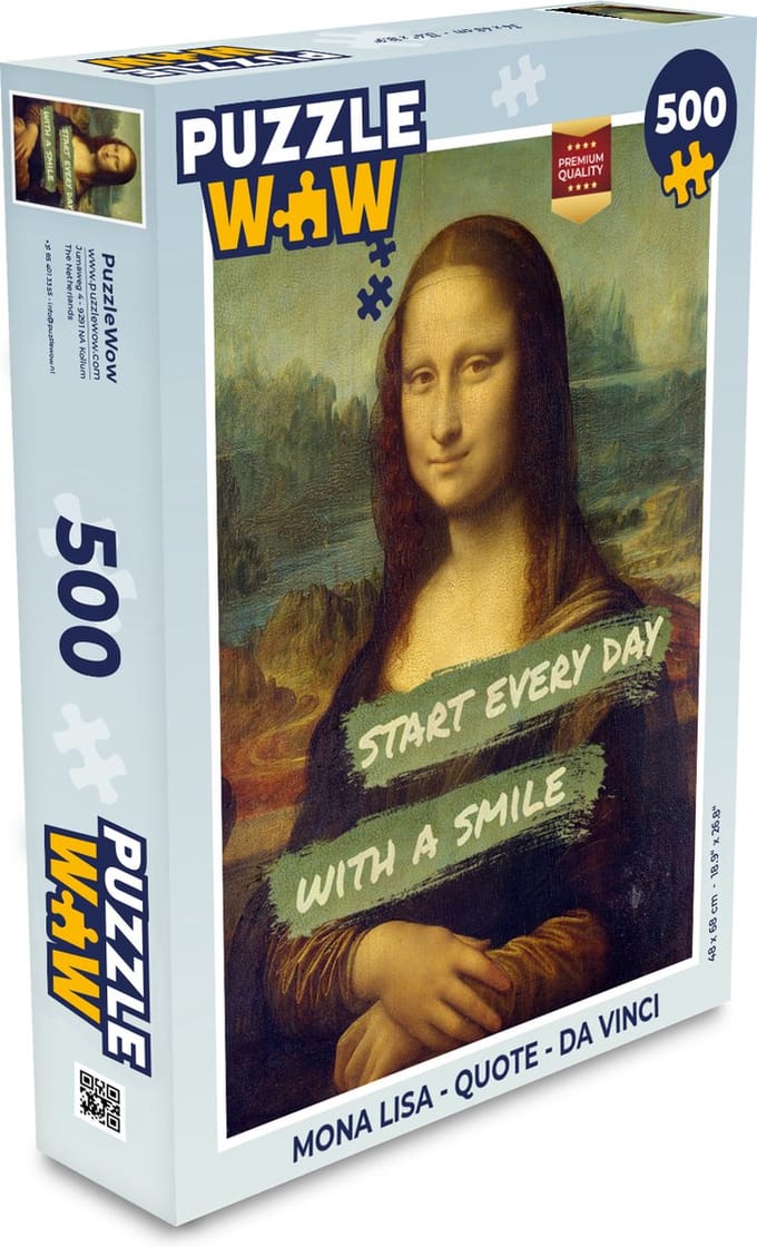 Puzzel Mona Lisa - Quote - Da Vinci - Legpuzzel - Puzzel 500 stukjes