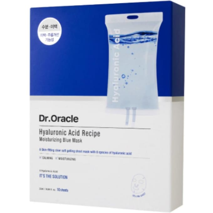 Dr. Oracle Masque Bleu Hydratant à l'Acide Hyaluronique 10 Feuilles | Masque en Feuille Hydratant blue