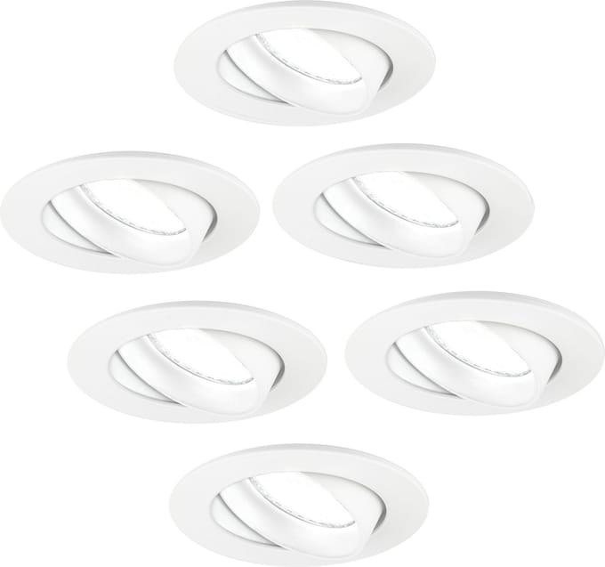 Ledvion - 6X LED Inbouwspot Rio - Wit - Dimbaar - 3W - 6500K - Ø85 mm