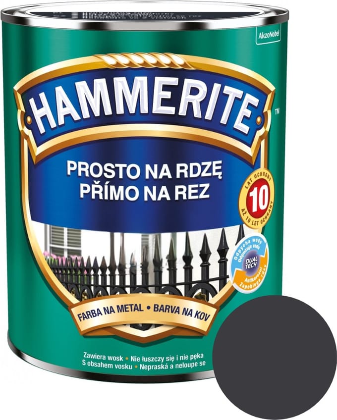 Hammerite Direct op roest mat 0,7l, Grafiet