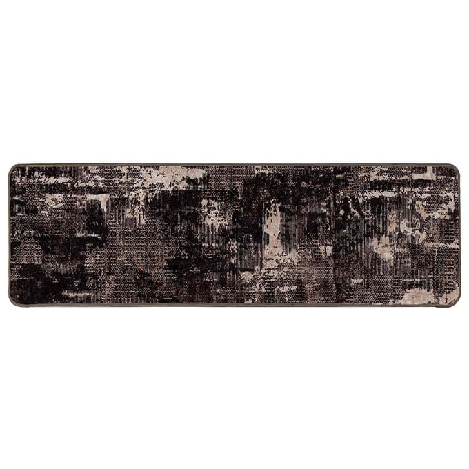 vidaXL - Tapijt - Runner - MARSA - Zwart - en - Wit - 50 - x - 400 - cm - Polyester - en - PVC