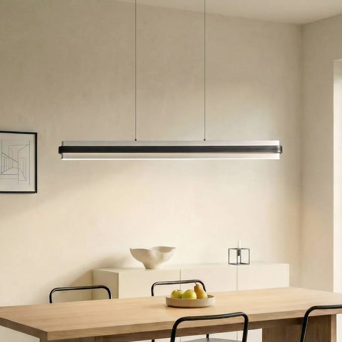 Lucande LED hanglamp Tarnin, zwart/nikkel, 98 cm