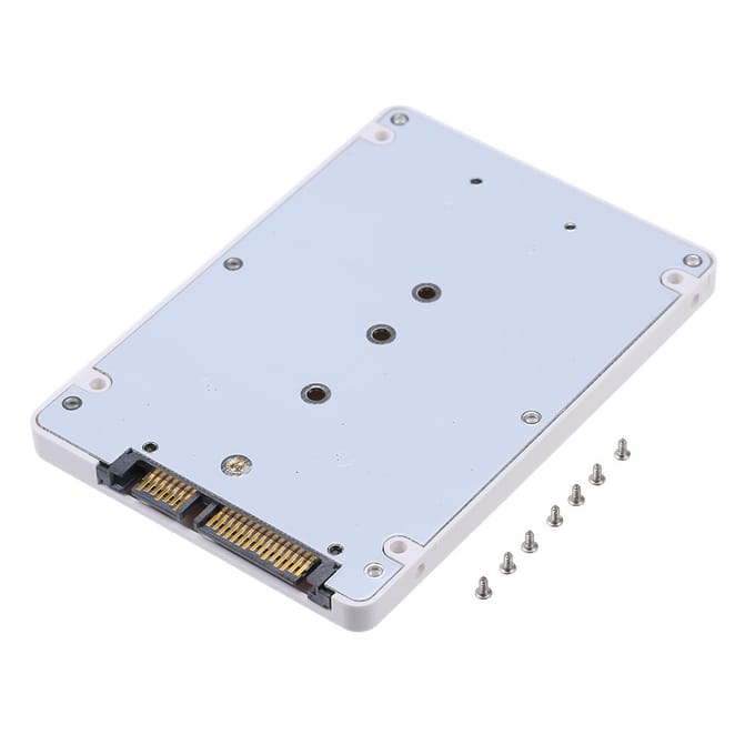 NGFF M.2 SSD vers adaptateur convertisseur SATA III 22 broches avec 2.5 '' à utiliser blanc