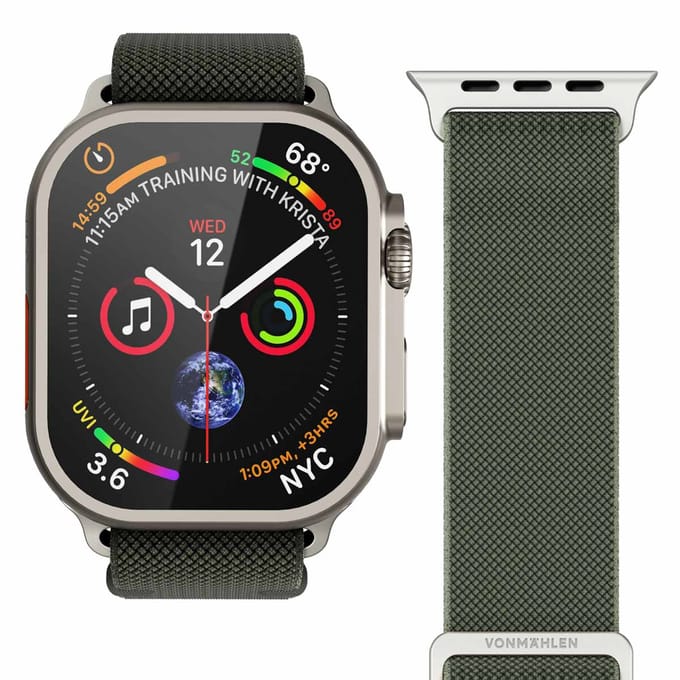 Vonmählen Classic Nylon Loop bandje voor de Apple Watch | 38/40/41/42 mm - Olive