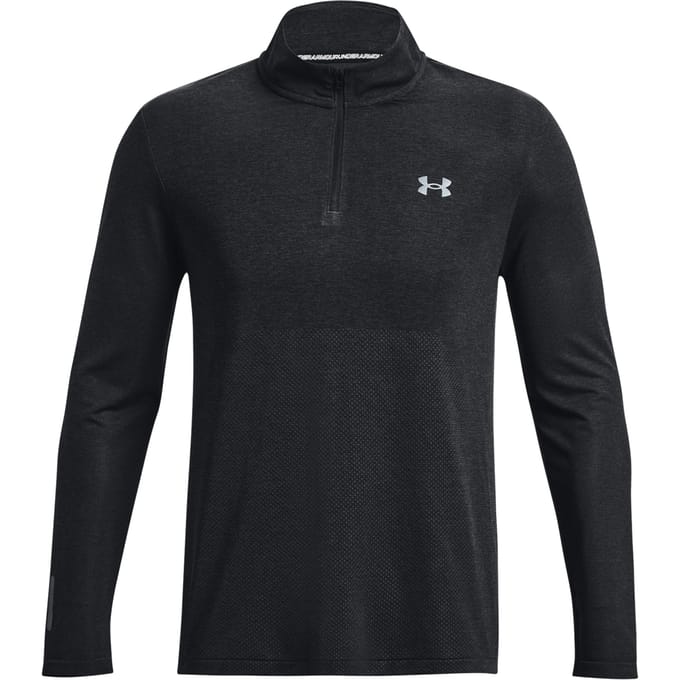 Under Armour Seamless Stride 1/4 Zip Longsleeve Heren-Zwart