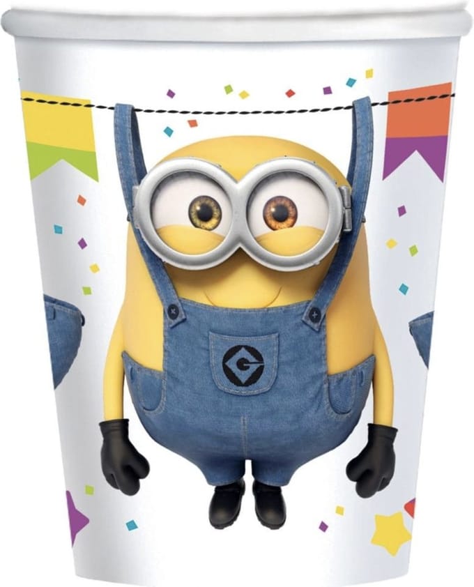 Minions Hoera papieren beker 8 stuk 250 ml
