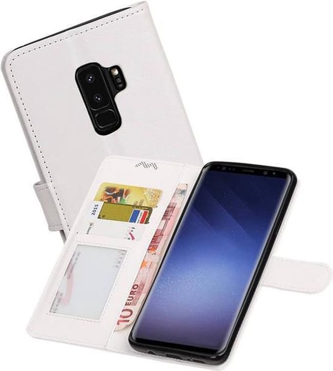 Hoesje Geschikt voor Samsung Galaxy S9 Plus - Portemonnee hoesje booktype wallet case Wit