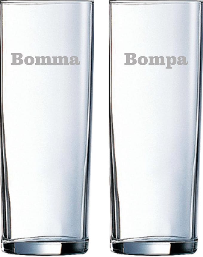 Longdrinkglas gegraveerd - 31cl - Bomma-Bompa