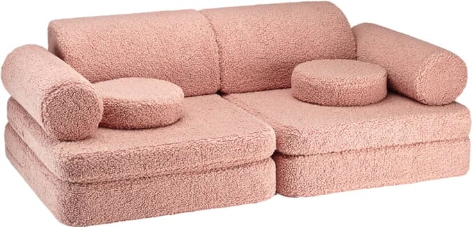 Wigiwama Teddy Settee - 136x78x46cm - Guava Pink