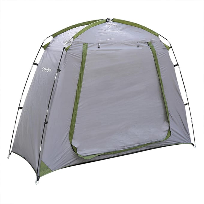 Waterdichte buitenfietsenstalling, fietstent, zilverkleurige polyester fietsenstalling, ruimtebesparende fiets, tuingereedschapsopslaghoes gray