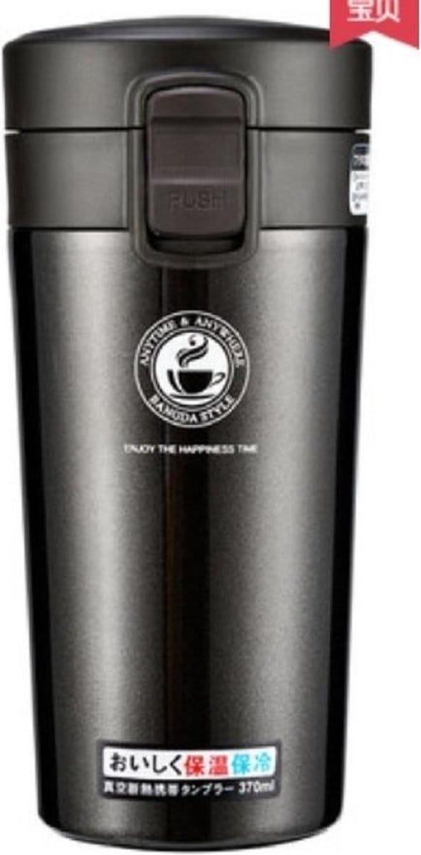 Thermosbeker, Thermosfles zwart, 380ml