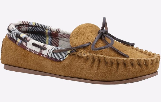 Cotswold Chatsworth Dames Suède Tan Pantoffels