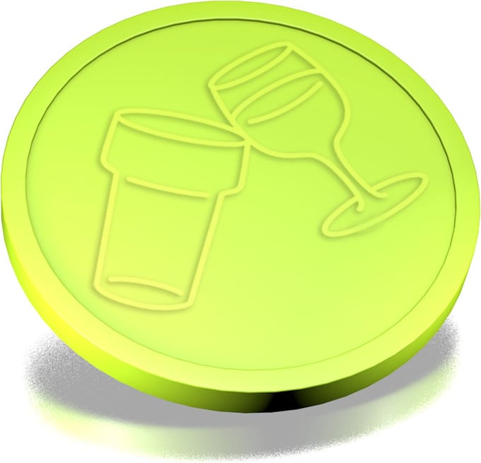 CombiCraft Reliëfmunten bier en wijn lime groen - 250 stuks