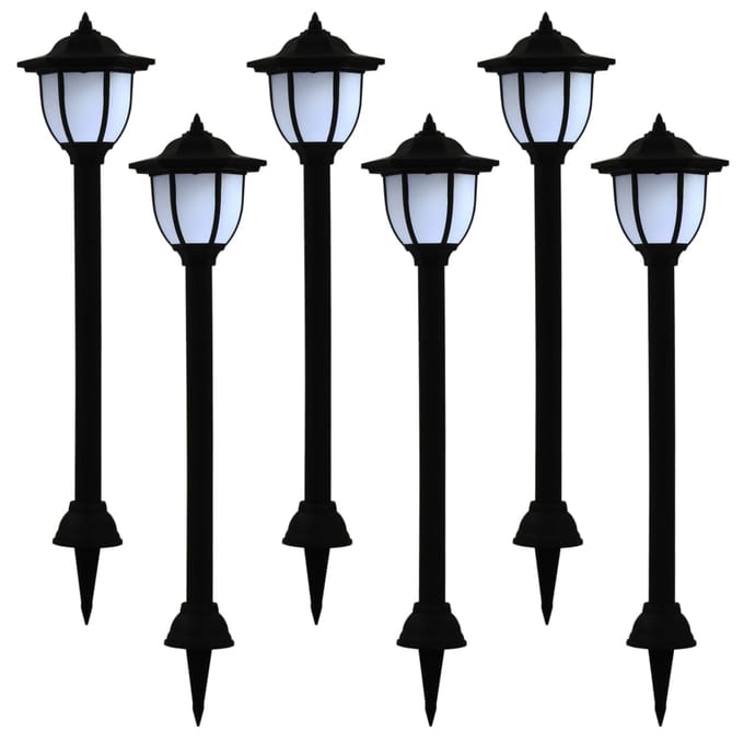 vidaXL Solarlampen 6 st LED zwart