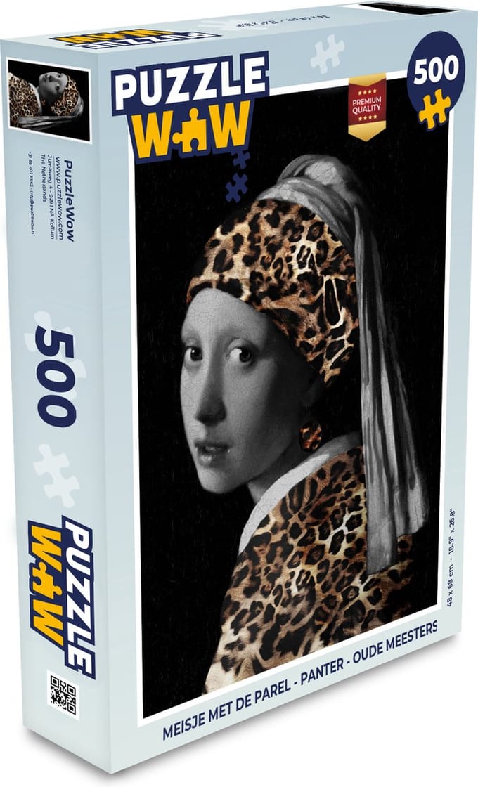 Puzzel Meisje met de parel - Panter - Oude meesters - Legpuzzel - Puzzel 500 stukjes