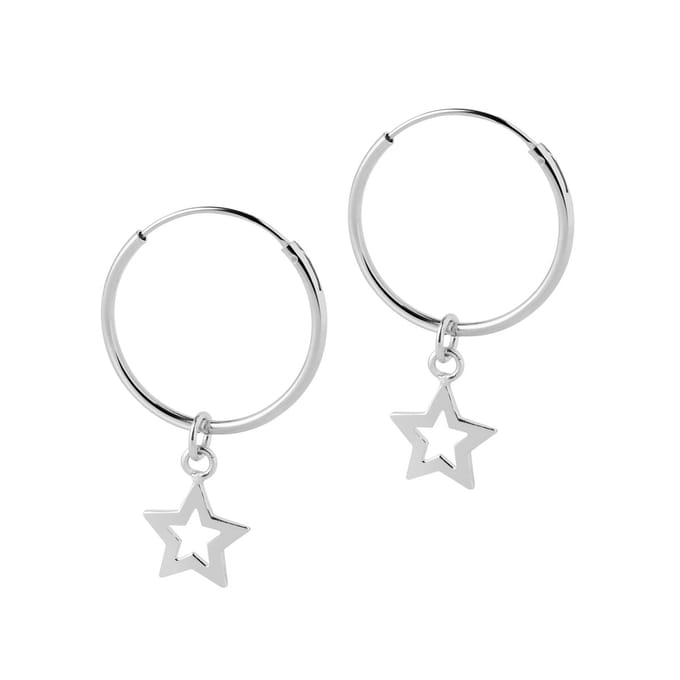 Zilver Hoop Open Ster 18 MM