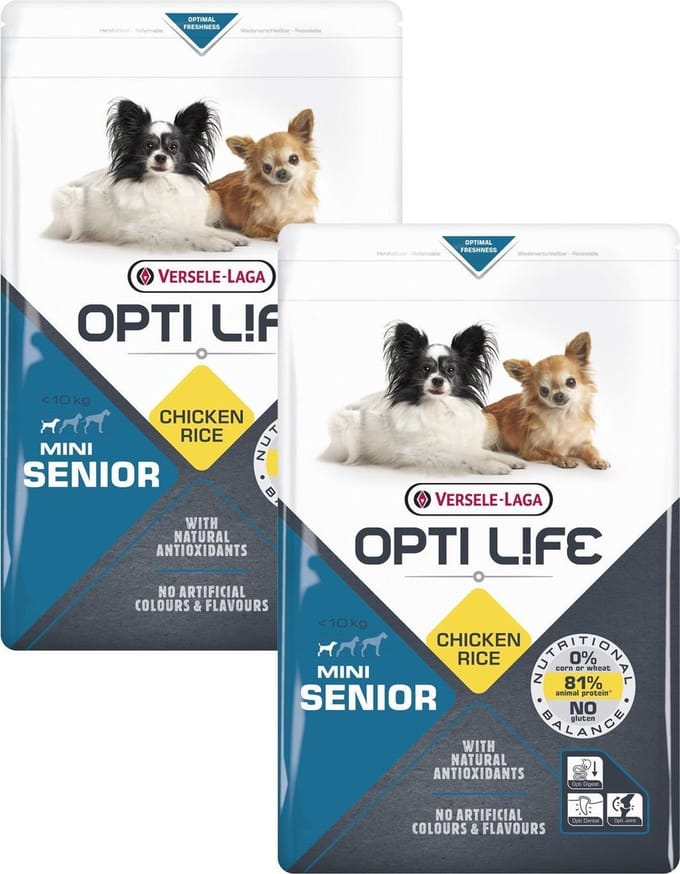 Opti Life Senior Mini - Hondenvoer - 2 x 2.5 kg