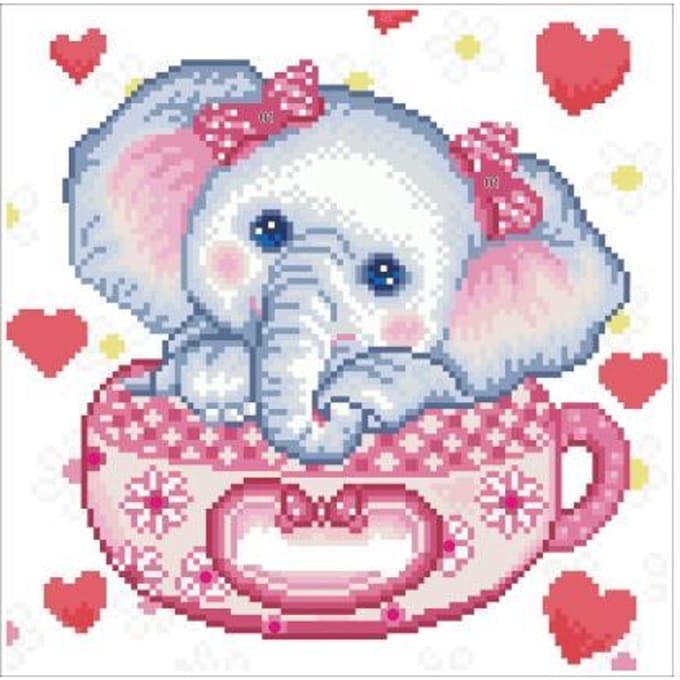 DIAMOND DOTZ Charity Elephant - Diamond Painting - 7.756 Dotz - 30x30 cm