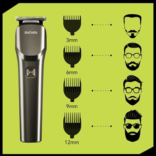 ENCHEN Beardo 2 elektrische haartrimmer/scheerapparaat voor mannen met oplaadbare Type-C-aansluiting, 1 stuk.