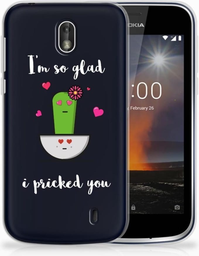 Nokia 1 Telefoonhoesje met Naam Cactus Glad