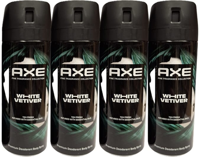 AXE - Premium Deodorant Bodyspray - Fine Fragrance Collection - White Vetiver - 4 x 150 ml