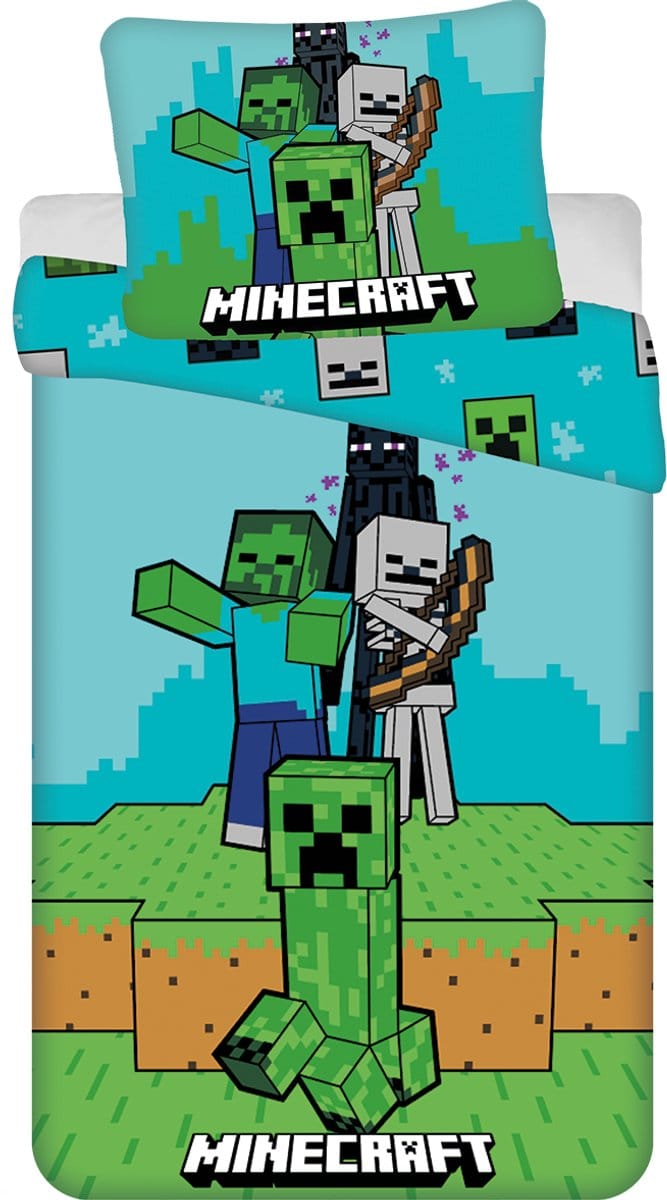 Minecraft Dekbedovertrek MOBS - 140 x 200 cm - Katoen