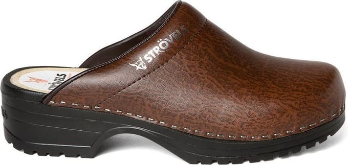 Strovels 303 Open Hak Klomp PU Zool Bruin - Bruin - 47