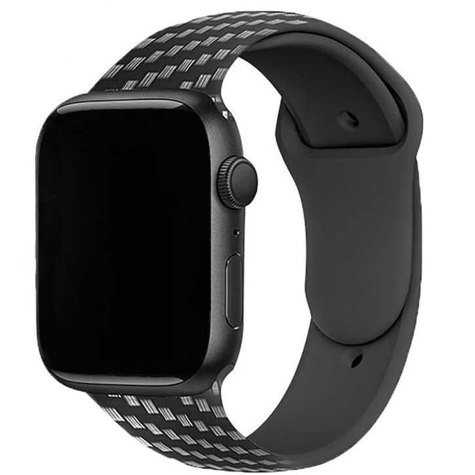 2+2 | Apple Watch Print Bandje - Siliconen - Carbon Fiber