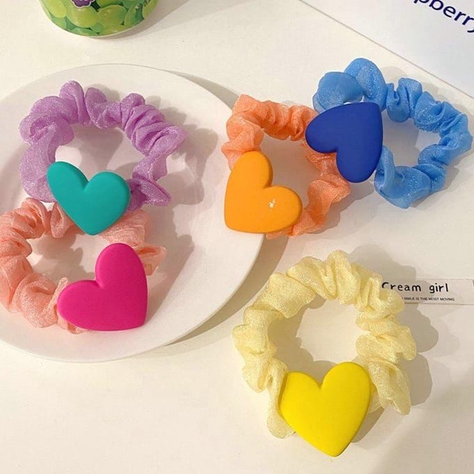 Effen Kleur Hart Elastische Chouchou Haarbanden Elastiekjes Vrouwen Meisjes Kinderen Haar Scrunchies Houder Haaraccessoires
