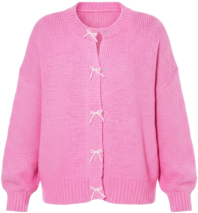 Studio Untold - Dames - Vest oversized strikjesknopen - Roze - Maat 58+